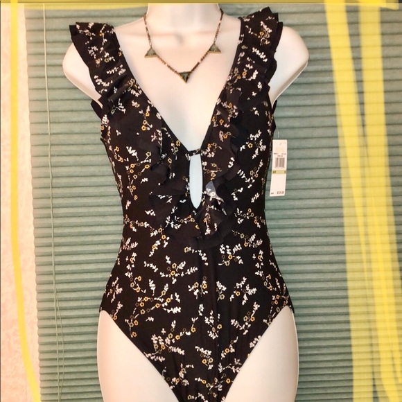 michael kors ruffle one piece swimsuit